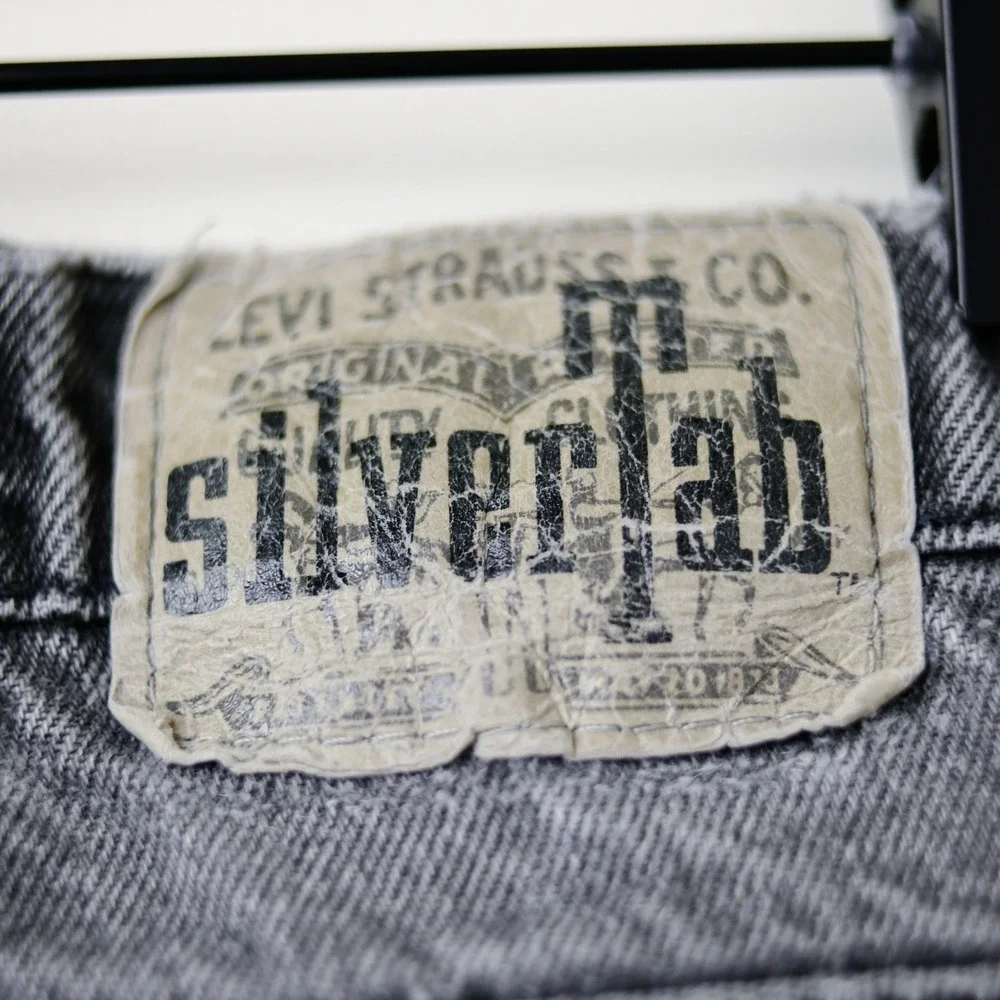 Vintage Levi's SilverTab Loose‎ Jeans 34x34 (31x32) Black Gray Y2K Baggy Skater